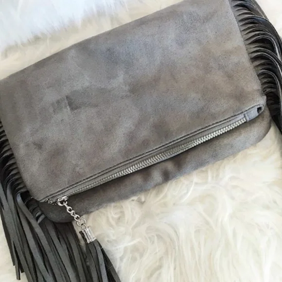Gray Suede Bag - Picture 1 of 3